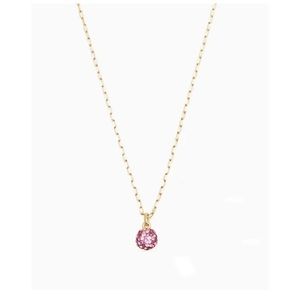 NWT Kate Spade “Brilliant State” Gold Necklace with pink pendant